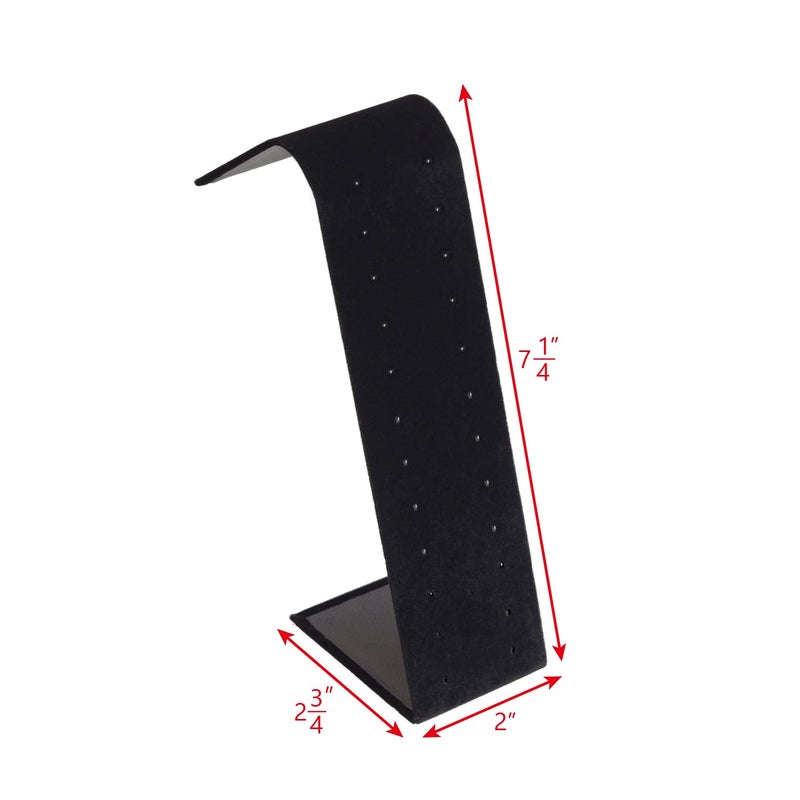 MOOCA PremiumBlack Velvet Adjustable Earring Display Stand Showcase Jewelry Stands for 12 Pairs of Earrings, 2 W x 2 7/8 D x 6 5/8 H in, Black Velvet - Image 2